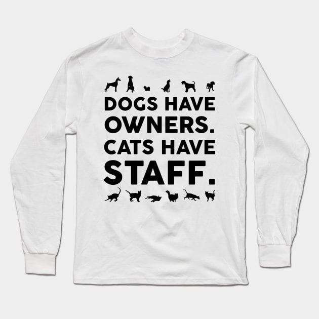 Dogs vs Cats Long Sleeve T-Shirt by JadeTees